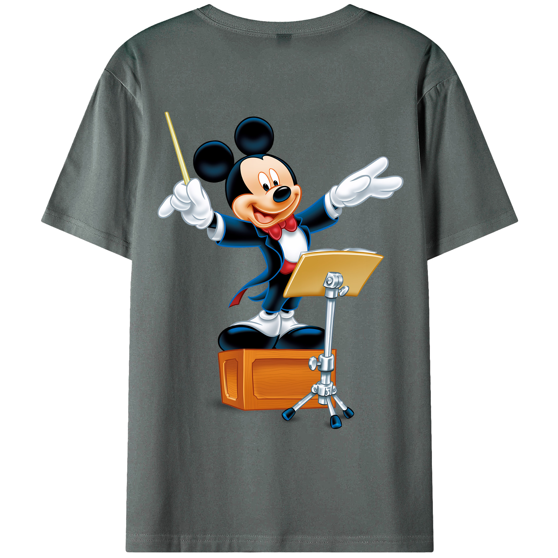 （画像用） ミッキーマウス Mickey Mouse 綿100％ メンズ半袖Tシャツ（バックプリント） 通気性